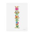 Trademark Fine Art Farida Zaman 'Floral Alphabet Letter Ix' Canvas Art, 18x24 WAP10140-C1824GG